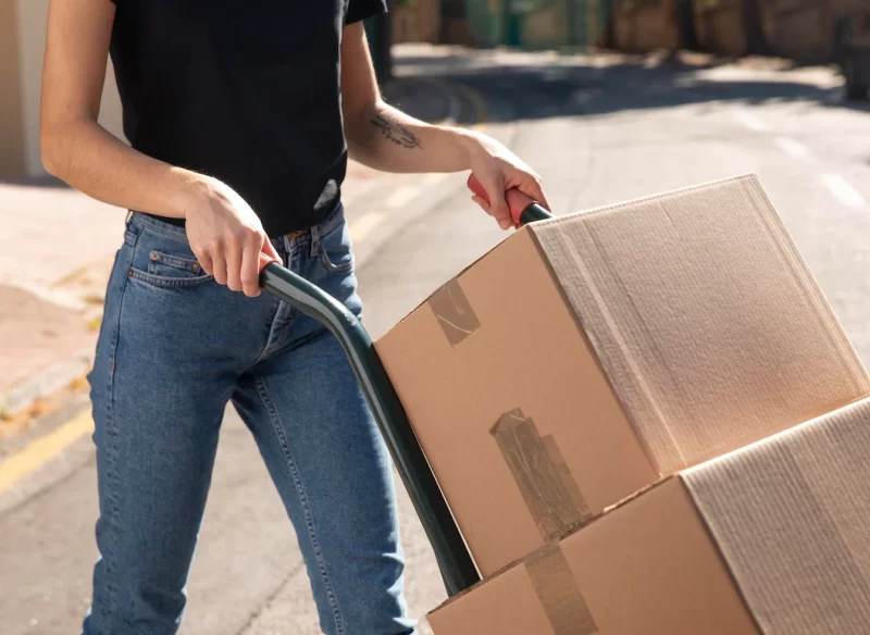 Young woman delivering an order Free Photo