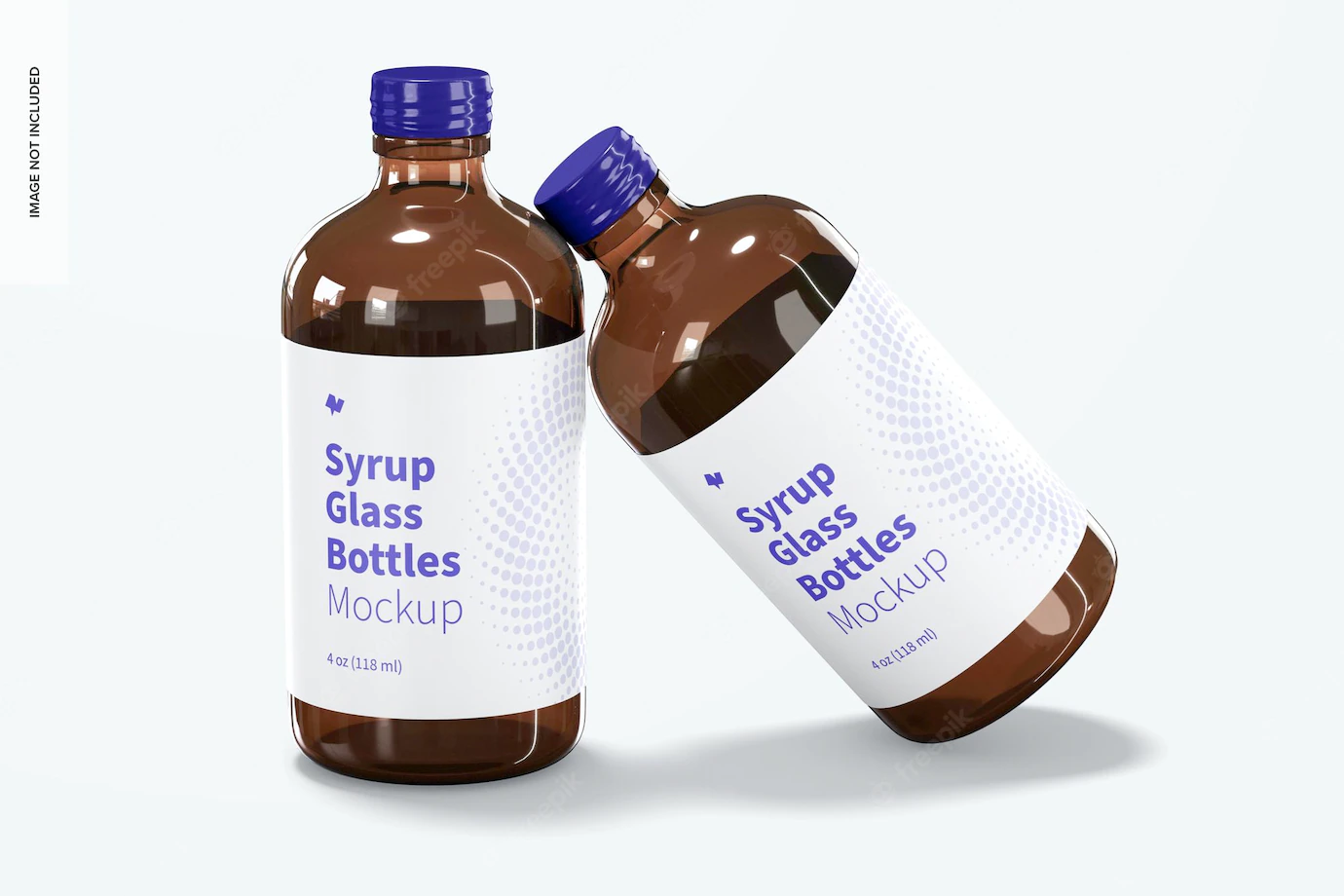 4 Oz Syrup Glass Bottles Mockup 1332 3161