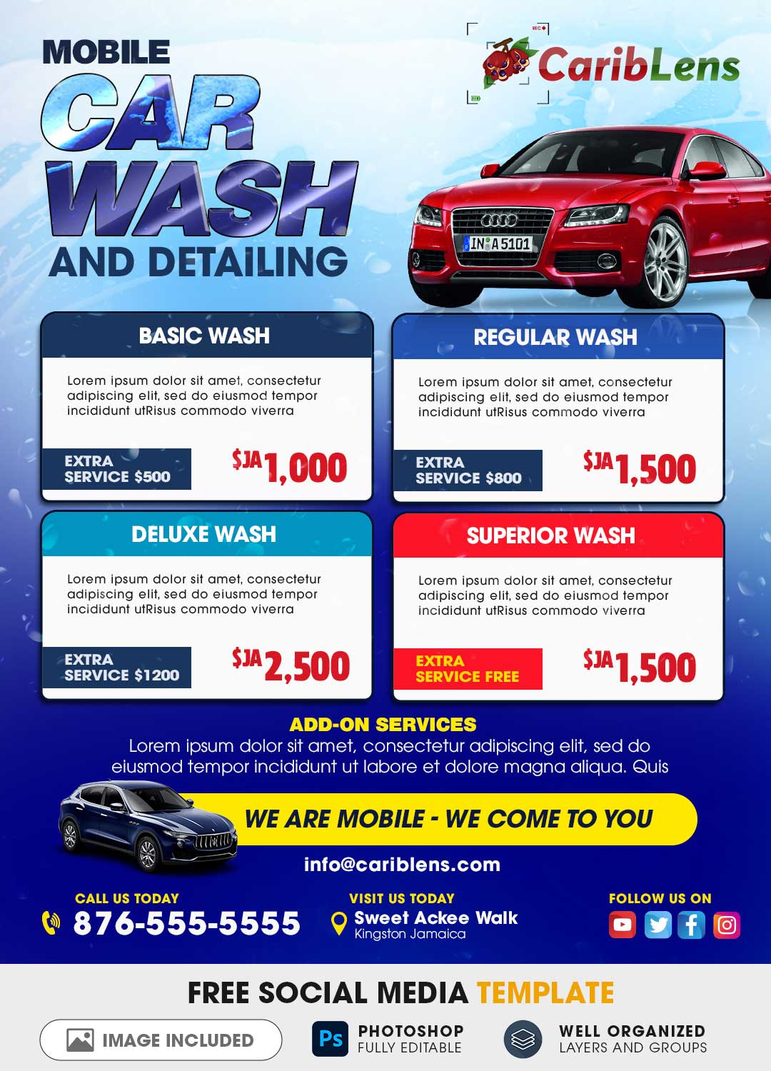 Car Wash Flyer Or Poster Psd Template Free Download Copy