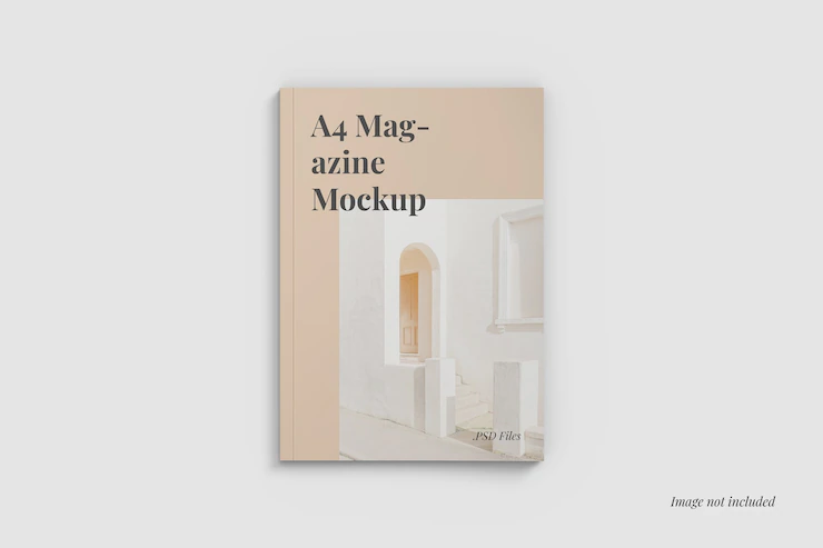 A4 Magazine Cover Mockup Top Angle View 7838 382