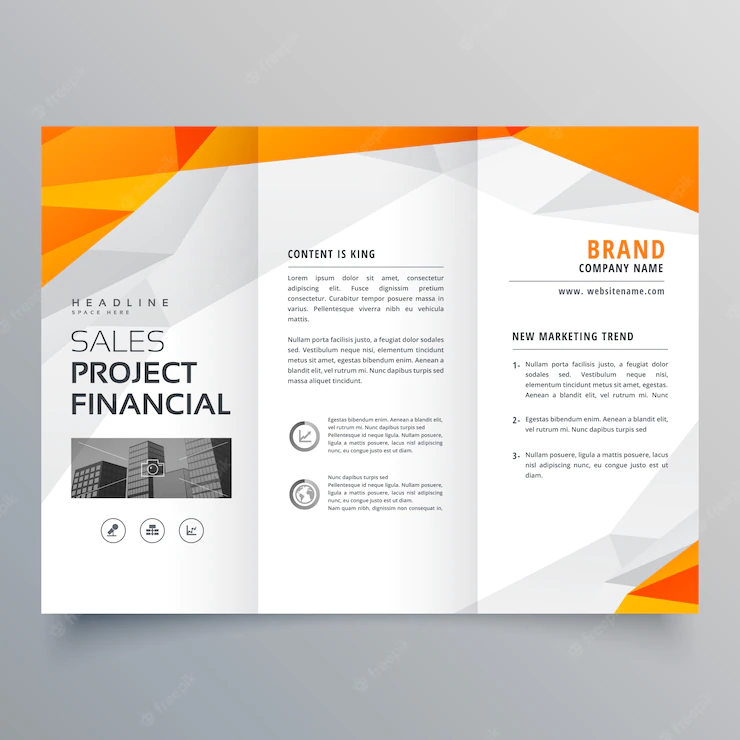 Abstract Orange Trifold Brochure Design Business Template 1017 11259