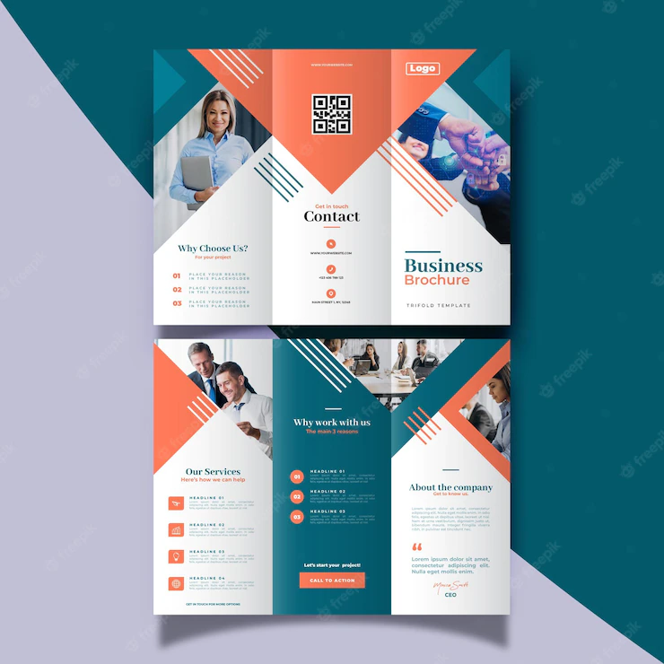 Abstract Trifold Brochure Template With Photo 52683 38761