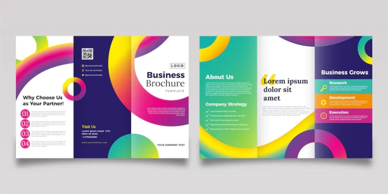 Abstract trifold brochure template Free Vector