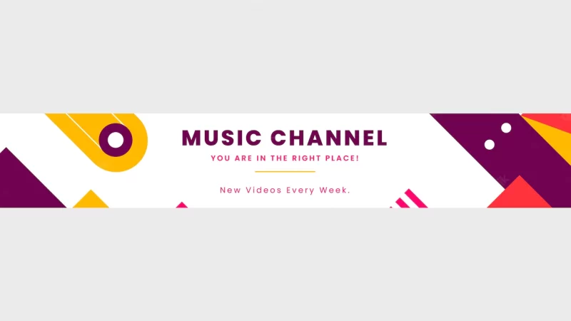 Abstract youtube banner template flat style Free Vector