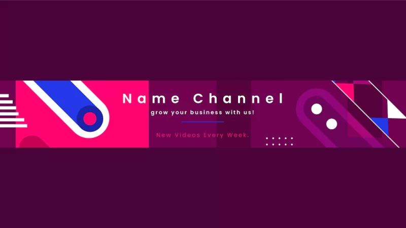 Abstract youtube banner template flat style Free Vector