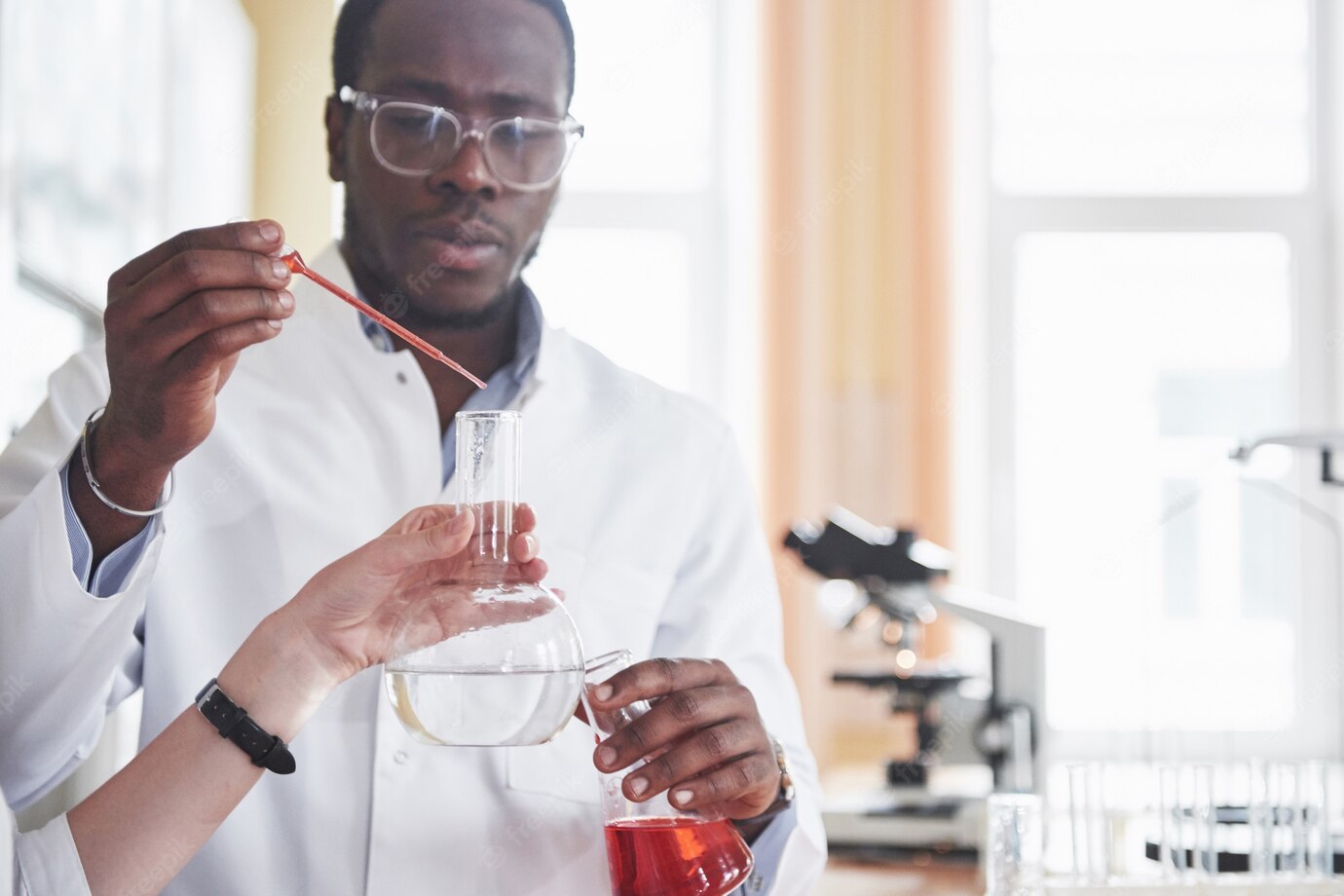 African American Worker Works Laboratory Conducting Experiments 146671 18297