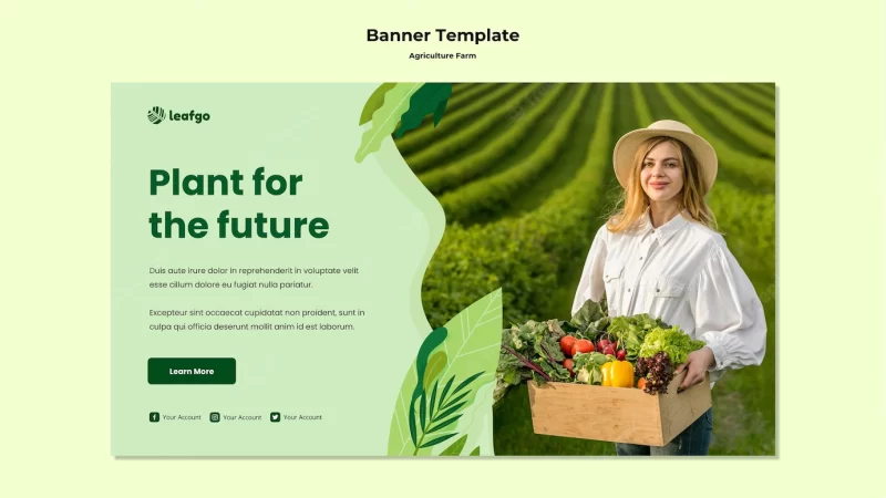 Agriculture farm concept banner template Free Psd