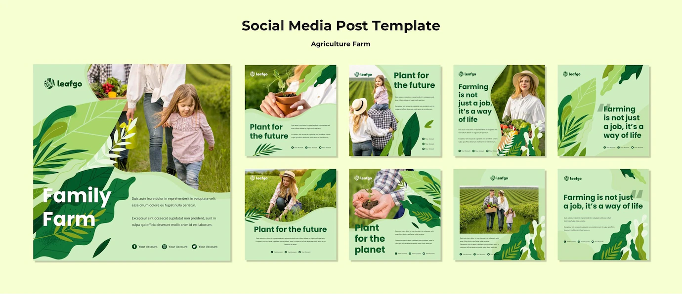 Agriculture Farm Concept Social Media Post Template 23 2148626674