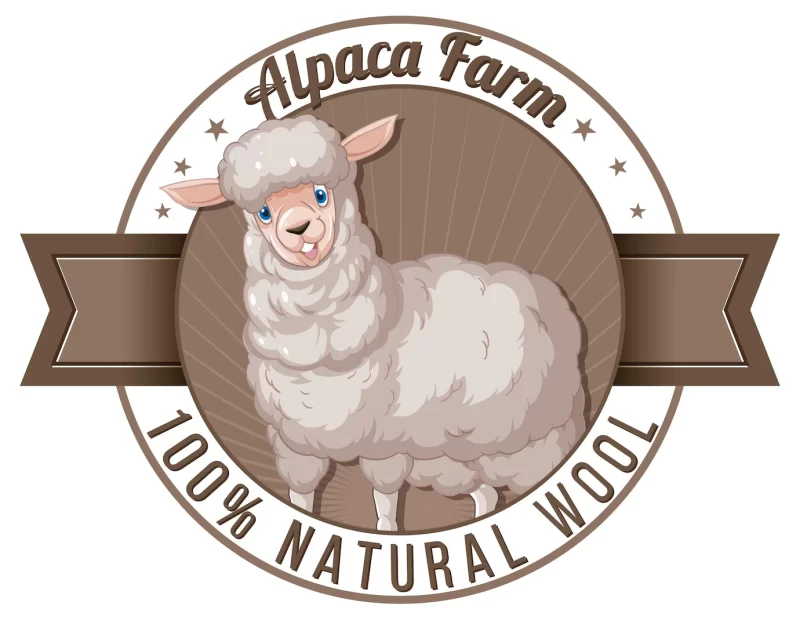 Alpaca farm logo for wool products Free Vector