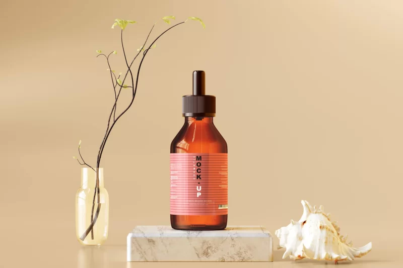 Amber glass dropper bottle mockup Free Psd Amber glass dropper bottle mockup Free Psd