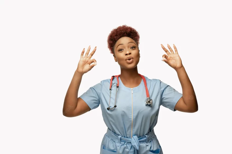 Beautiful african-american doctor on white studio background Free Photo