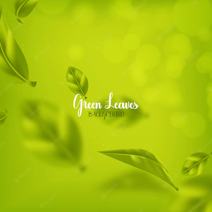 Beautiful Flying Green Tea Leaf Realistic 3d Background 91128 1201