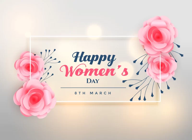 Beautiful women’s day lovely rose background Free Vector