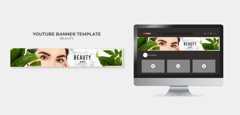 Beauty youtube banner template Free Psd