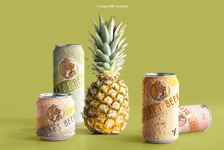 Beer Cans Mockup With Pineapple 358694 3781