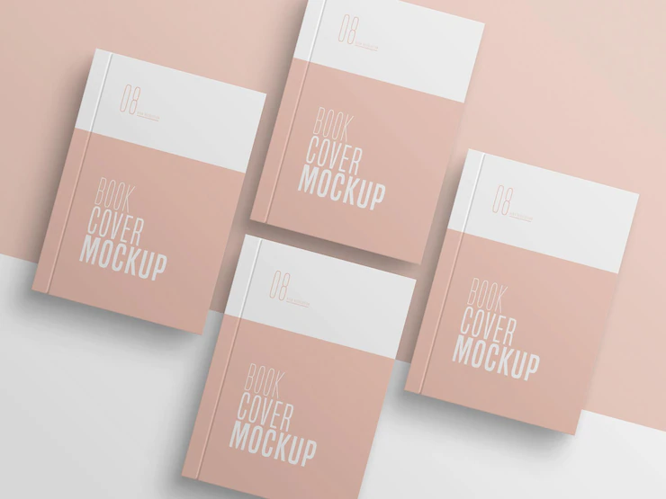 Book cover multiple mockup Free Psd