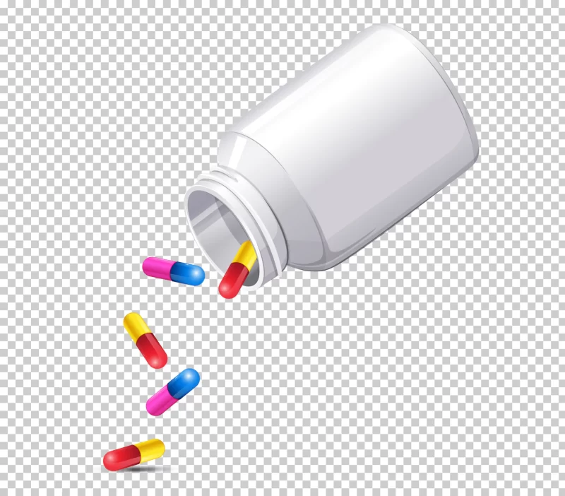 A bottle of medicine on transparent background Free Vector