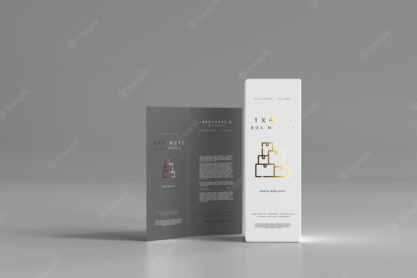 Box With Bi Fold Brochure Mockup 358694 626