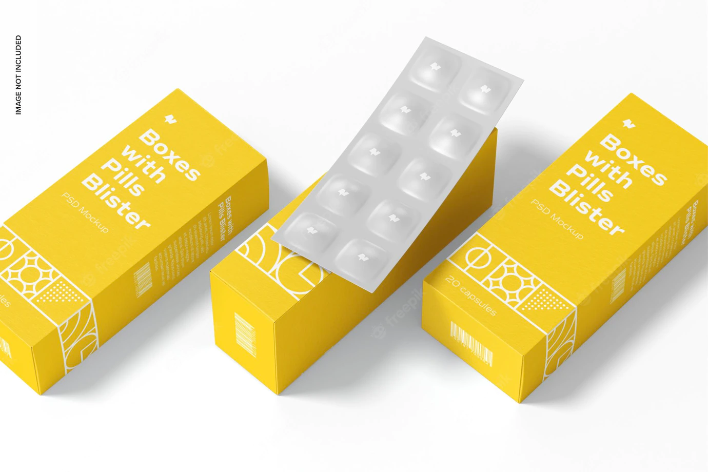 Boxes With Pills Blister Set Mockup 1332 2692
