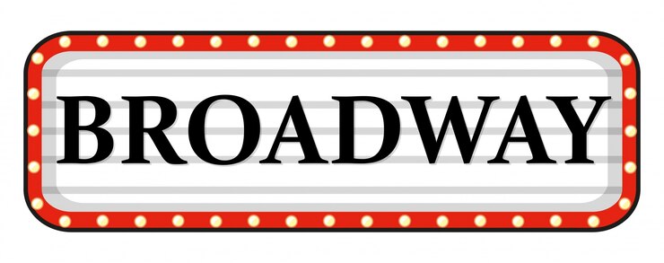 Broadway sign with red frame Free Vector