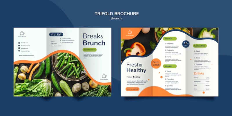 Brunch theme for brochure template concept Free Psd