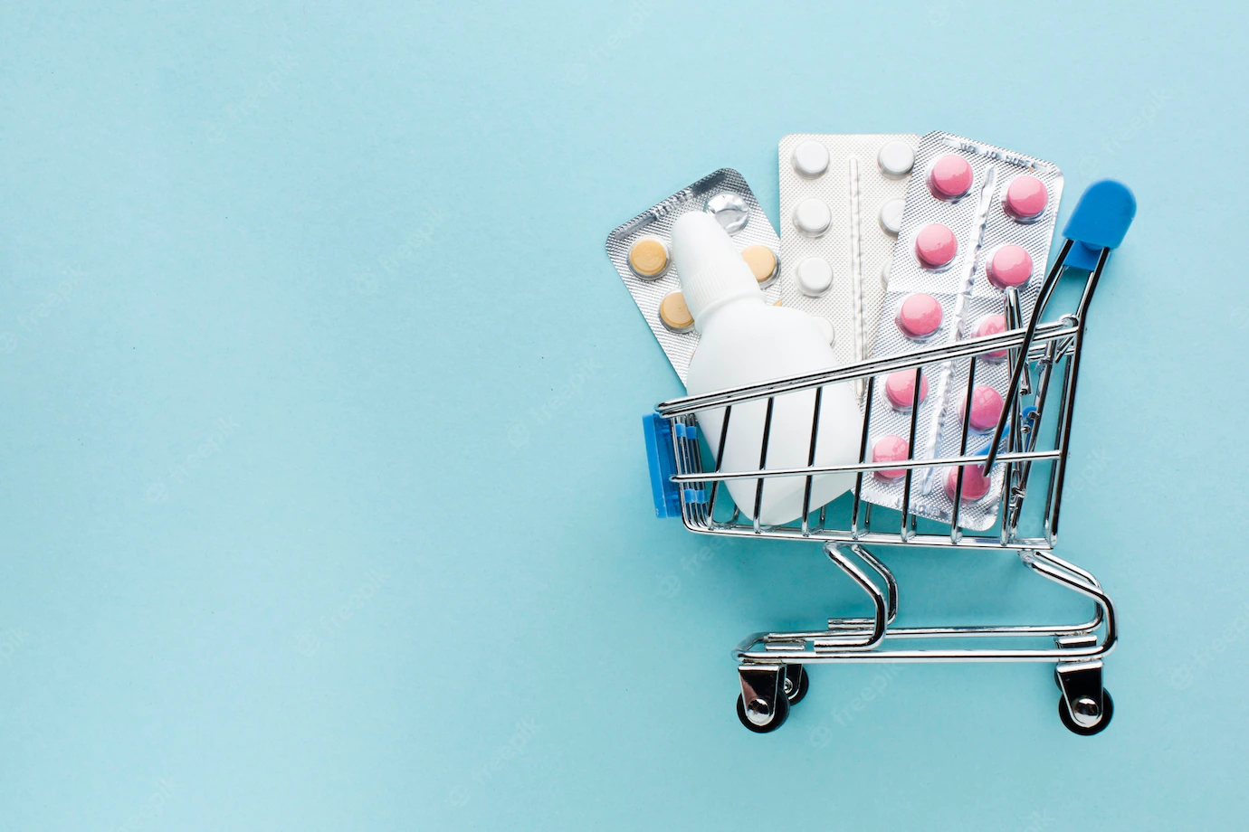 Buying Medical Supplies With Shopping Cart Concept 23 2148439068