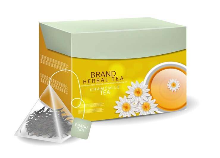 Chamomile Tea Pack Triangle Bags Infusion Organic Herbs Vector Realistic Drink 1268 18078