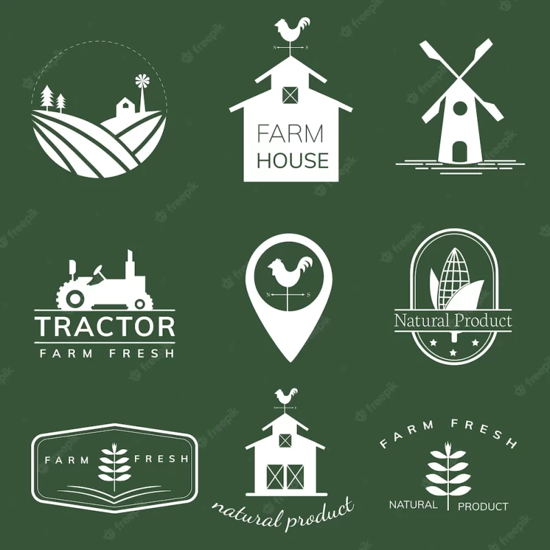 Collection of farming icon illustrations Free Vector