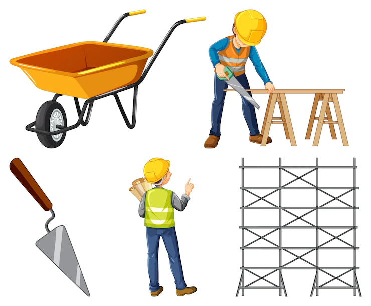 Construction Worker Set With Man Tools 1308 96956