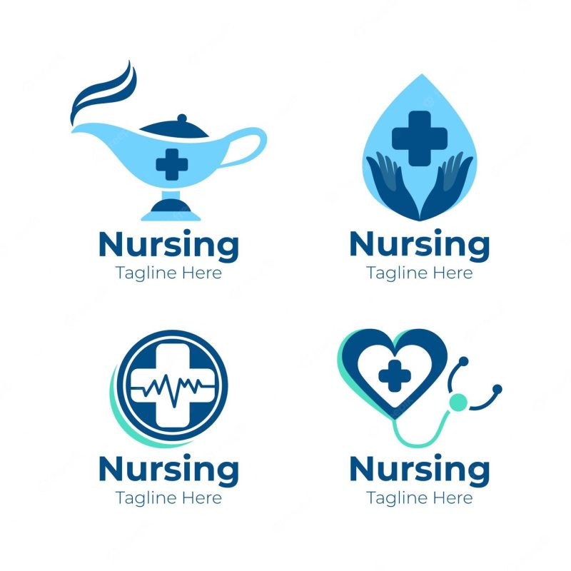 Creative nurse logo templates Free Vector