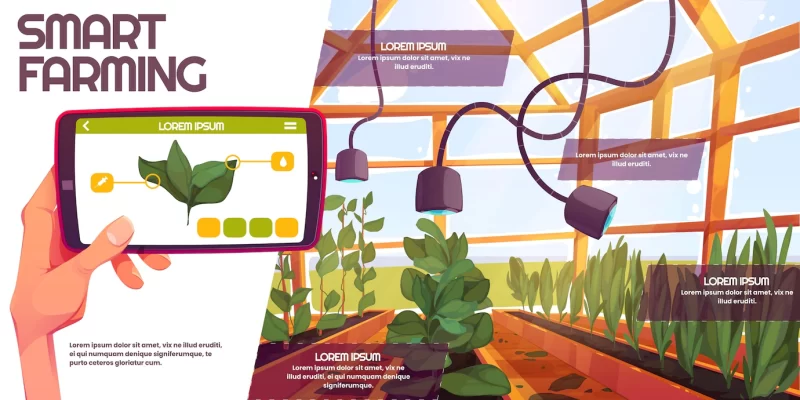 Creative smart farming background Free Vector