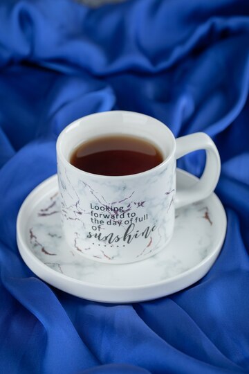 Cup Hot Tea Blue Cloth 114579 87385