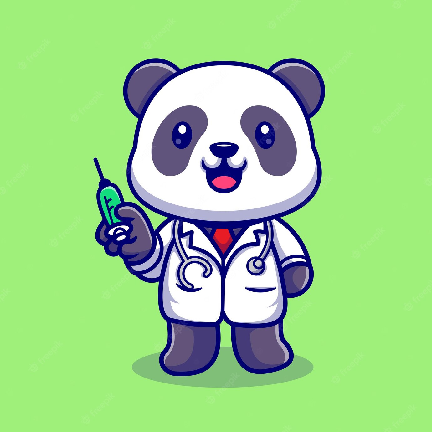 Cute Panda Doctor With Syringe Cartoon Vector Icon Illustration Animal Health Icon Concept Isolated Premium Vector Flat Cartoon Style 138676 3789