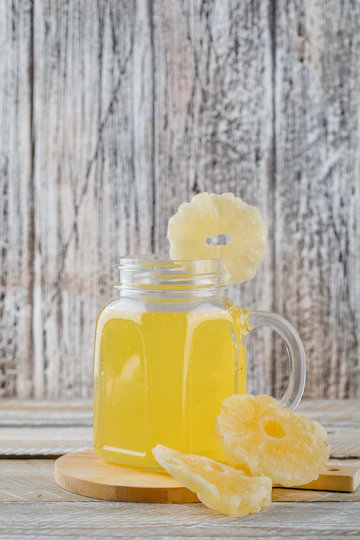 Dried Pineapples With Juice Wooden Cutting Board Surface 176474 8608