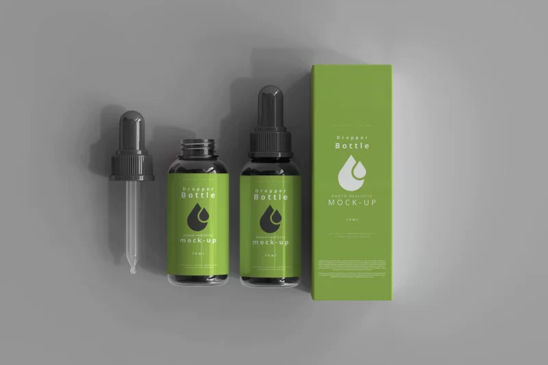 Dropper bottle mockup box Free Psd Dropper bottle mockup box Free Psd