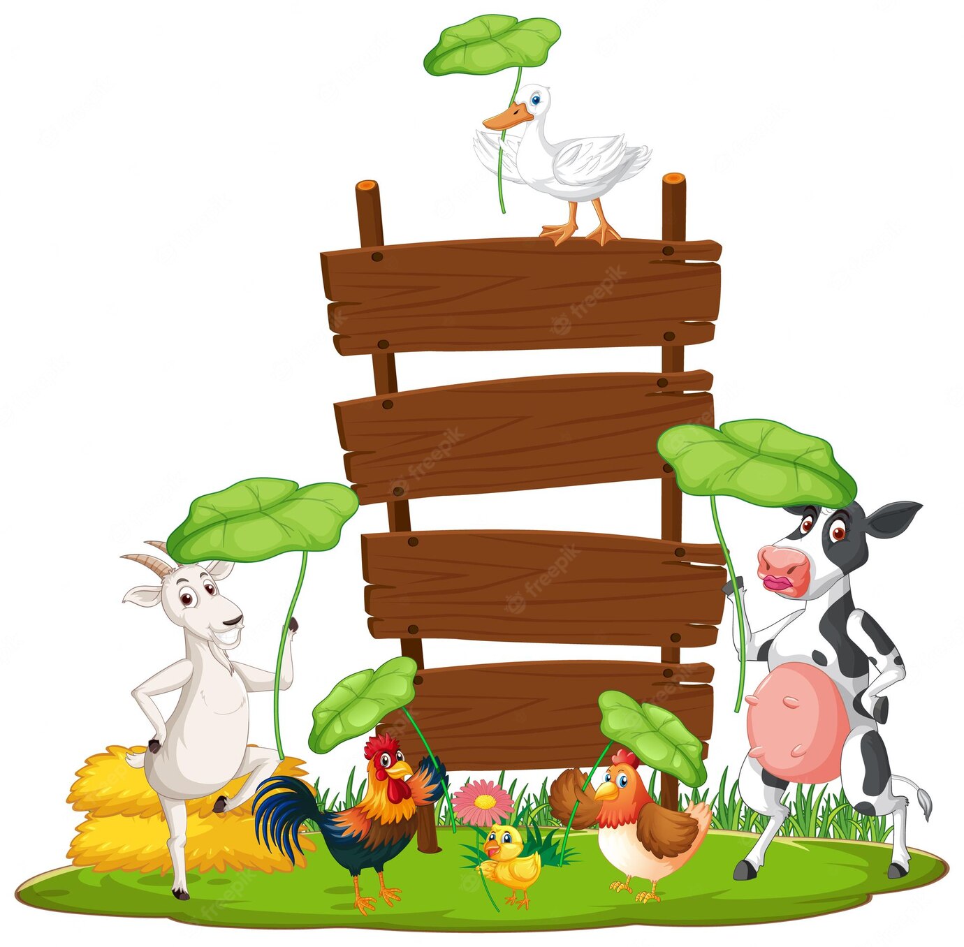 Empty Banner Template With Farm Animals 1308 109716