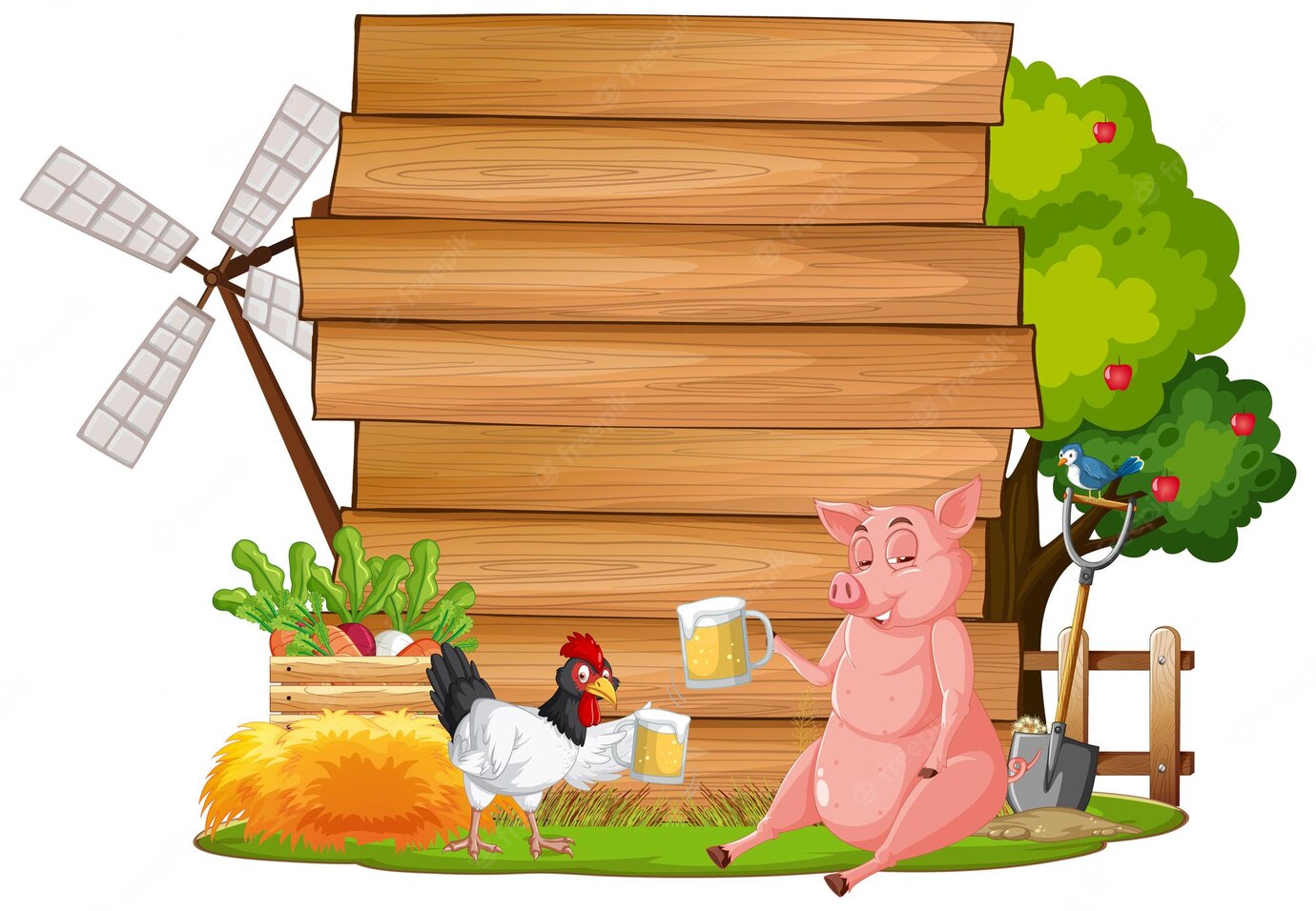 Empty Banner Template With Farm Animals 1308 110464