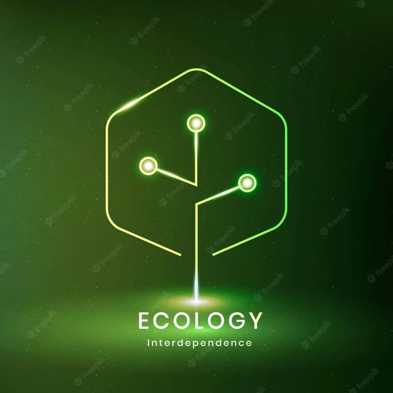 Environmental logo vector with ecology text Free Vector