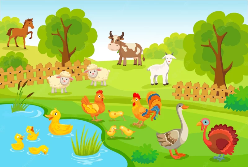 Farm animals Free Vector