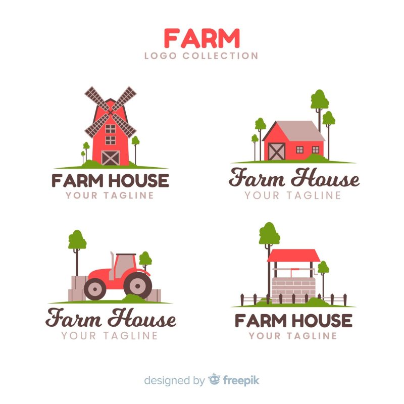 Farm logo collection Free Vector