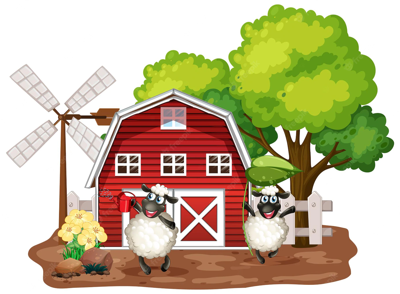 Farm Theme Background With Farm Animals 1308 81630