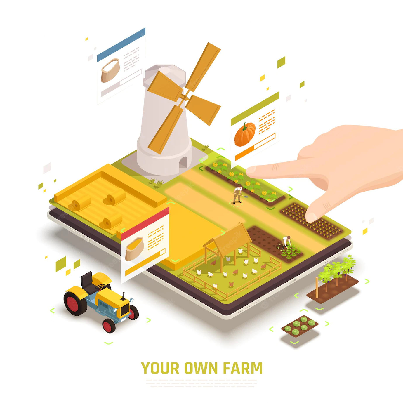 Farming Tablet Isometric Illustration 1284 64351