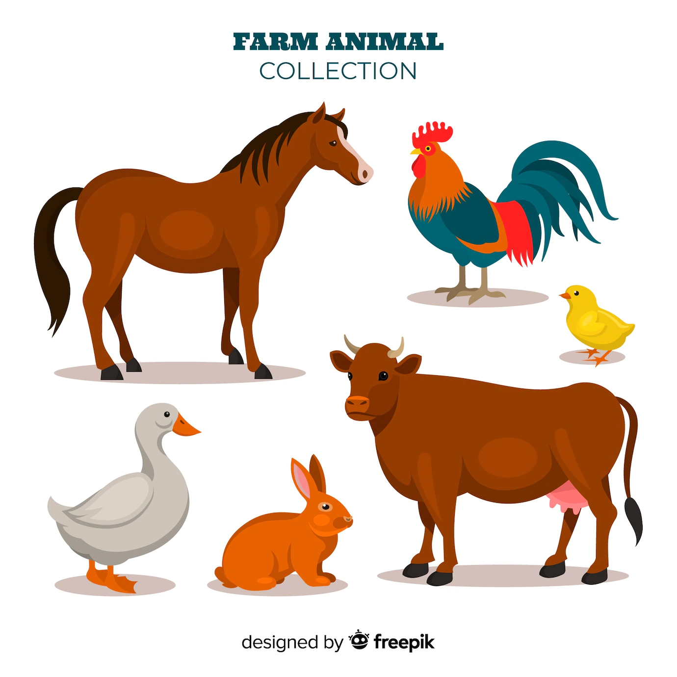 Flat Design Farm Animal Collection 52683 12479