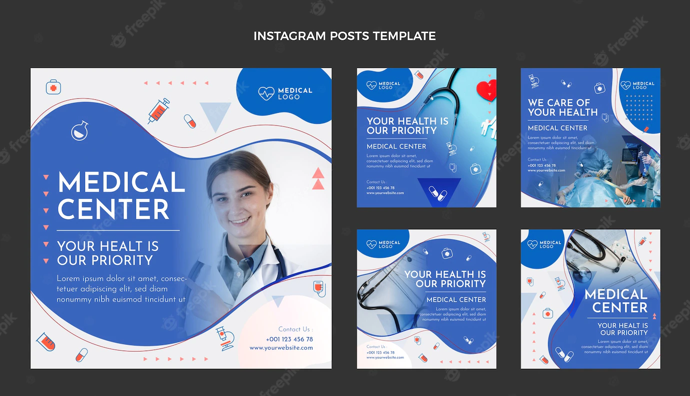 Flat Design Medical Care Instagram Posts 23 2149170072