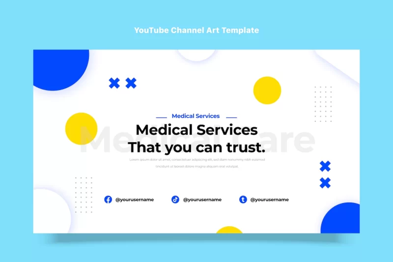 Flat design medical care youtube channel art Free Vector Flat design medical care youtube channel art Free Vector