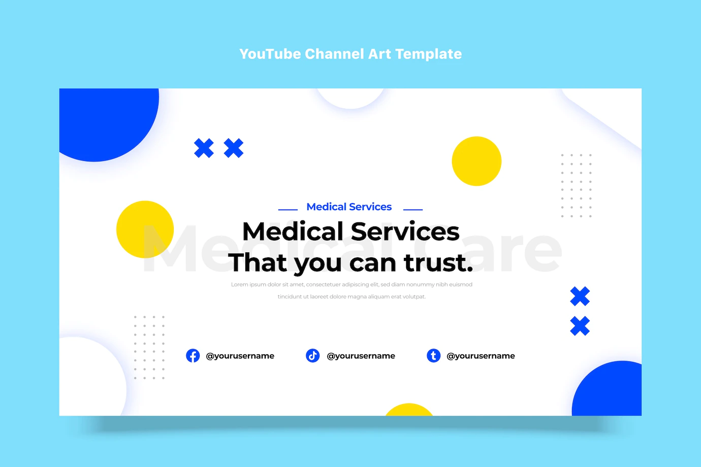 Flat Design Medical Care Youtube Channel Art 23 2149177715