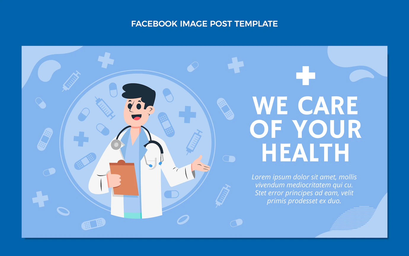 Flat Design Medical Facebook Post Template 23 2149197990