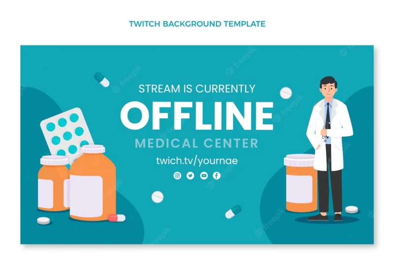 Flat design medical twitch background Free Vector Flat design medical twitch background Free Vector