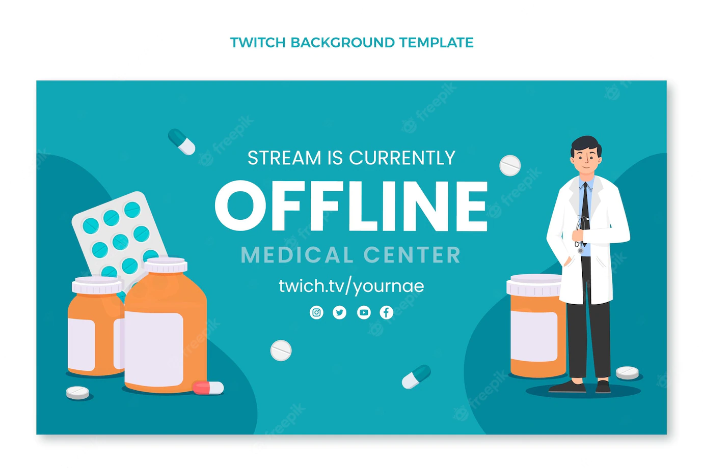 Flat Design Medical Twitch Background 23 2149097092