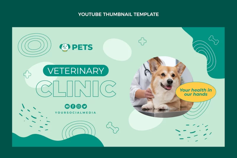 Flat design veterinary clinic youtube thumbnail Free Vector Flat design veterinary clinic youtube thumbnail Free Vector